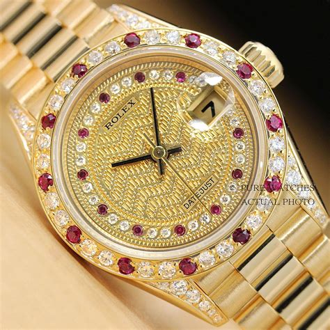 rolex watch with diamonds and rubies|rolex watch with diamonds price.